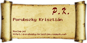 Porubszky Krisztián névjegykártya