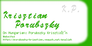 krisztian porubszky business card